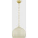 Etna 1 Light 13.5 inch Aged Brass/Soft Cream Pendant Ceiling Light